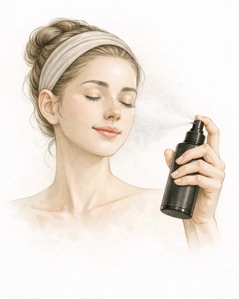 Green Mist spruzzata sul viso