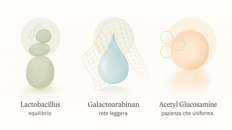 Attivi silenziosi: Lactobacillus, Galactoarabinan e Acetyl Glucosamine nella cura essenziale della pelle